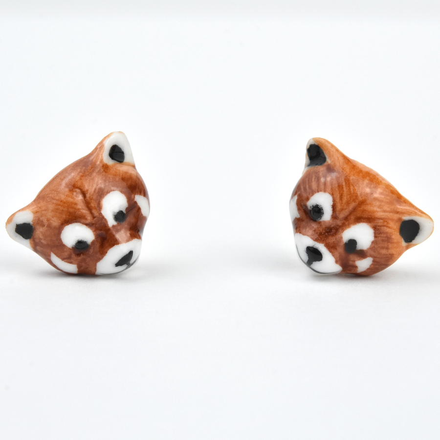 Red Panda Studs - Goldmakers Fine Jewelry