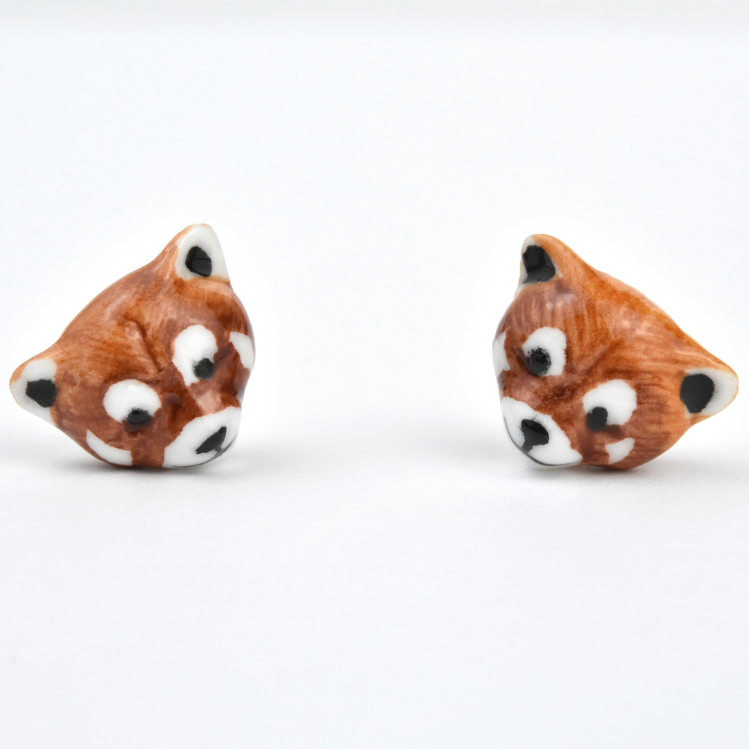 Red Panda Studs - Goldmakers Fine Jewelry