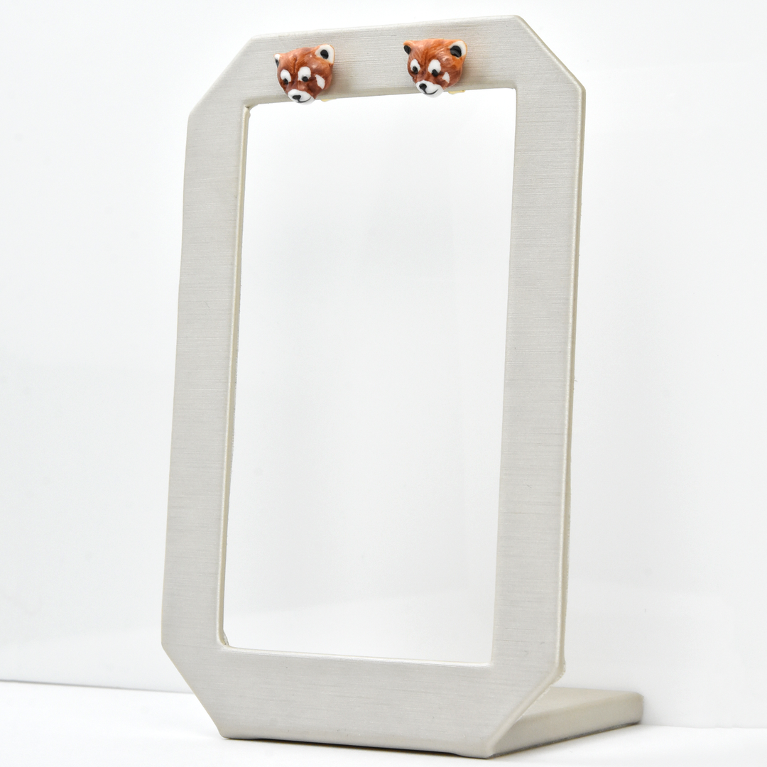 Red Panda Studs - Goldmakers Fine Jewelry