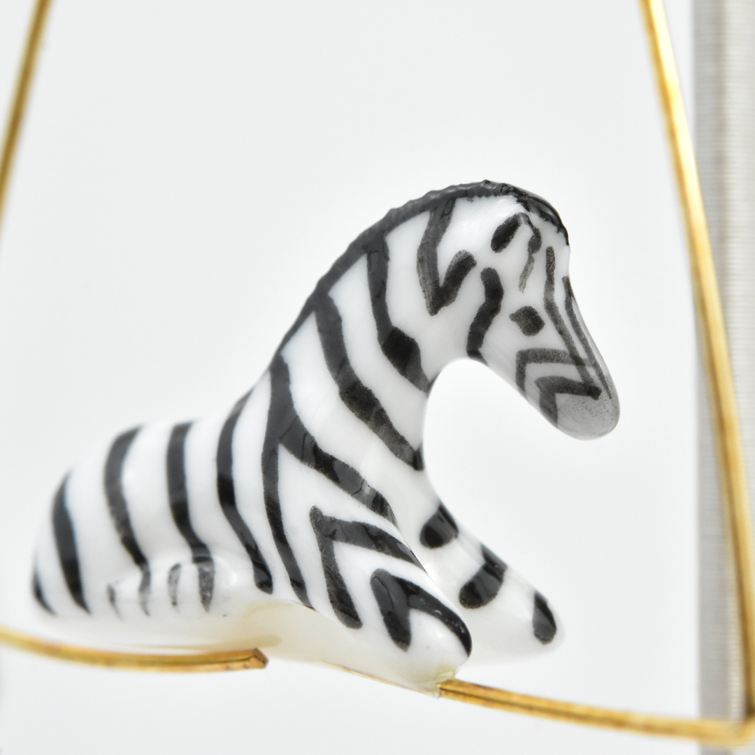 Zebra Triangle Hoop Earrings - Goldmakers Fine Jewelry