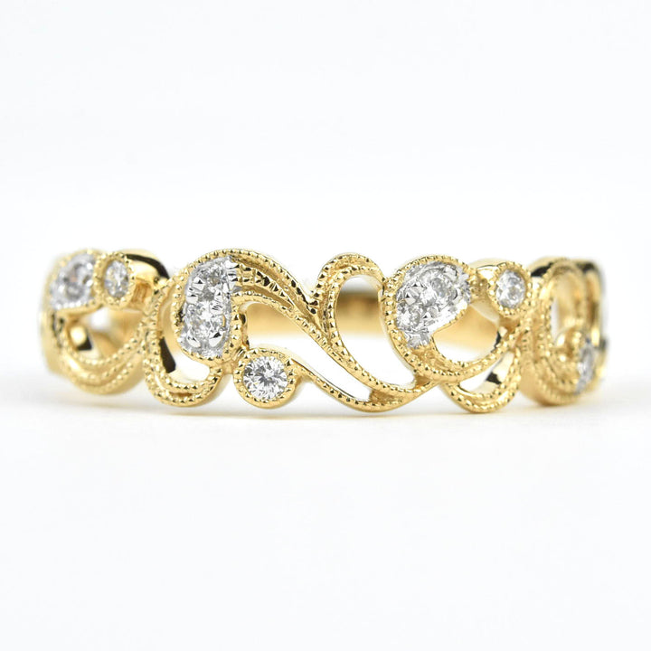 Victorian Ivy Diamond Band in Gold - Goldmakers Fine Jewelry