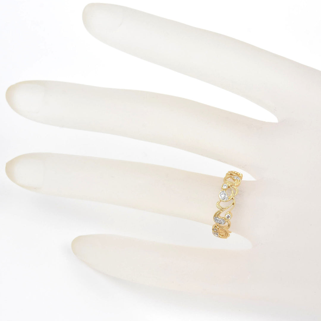 Victorian Ivy Diamond Band in Gold - Goldmakers Fine Jewelry