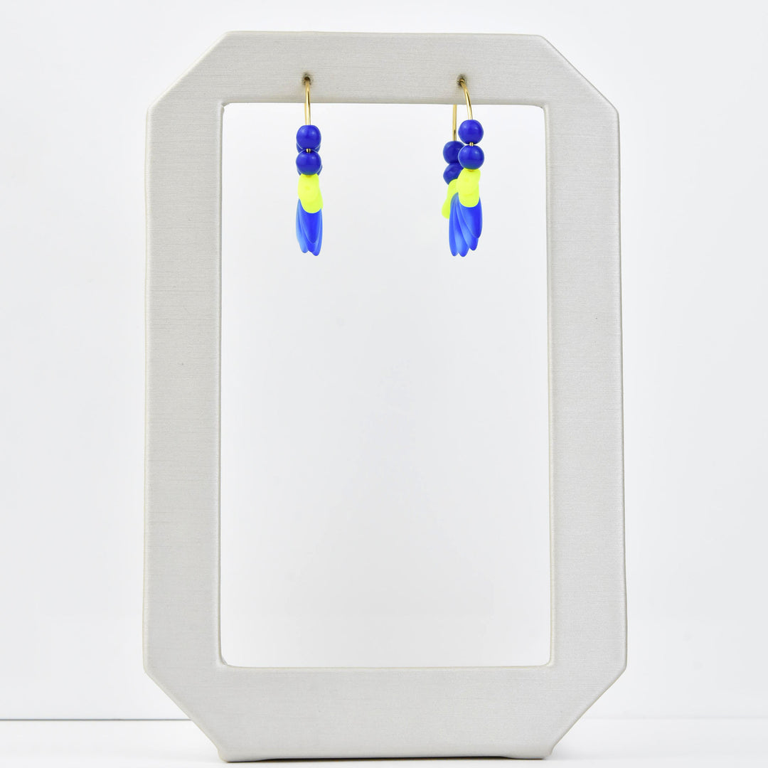 Neon Yellow and Blue Mini Hoop - Goldmakers Fine Jewelry