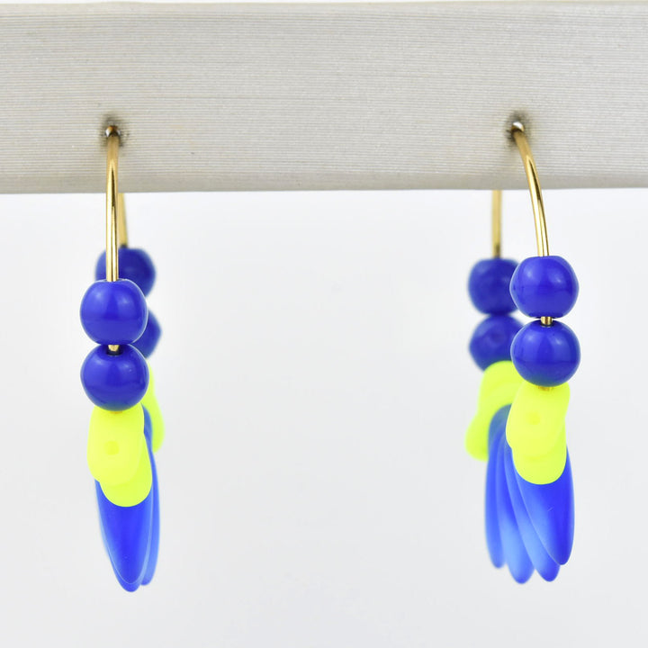 Neon Yellow and Blue Mini Hoop - Goldmakers Fine Jewelry