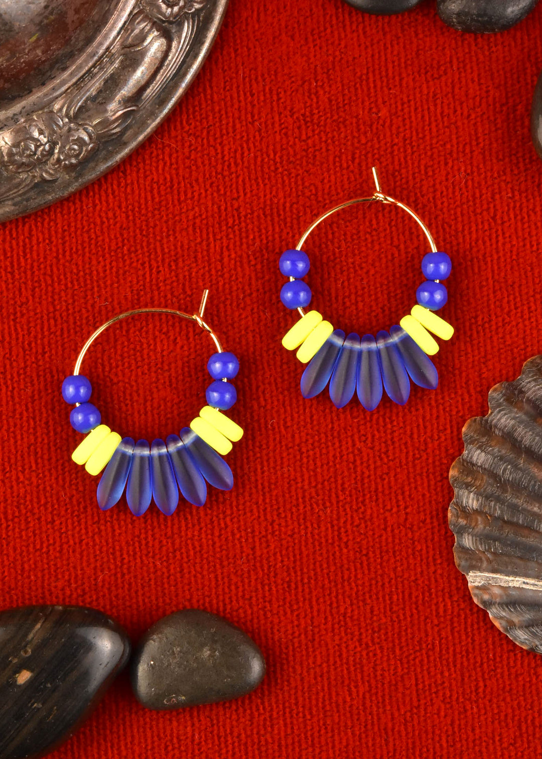 Neon Yellow and Blue Mini Hoop - Goldmakers Fine Jewelry