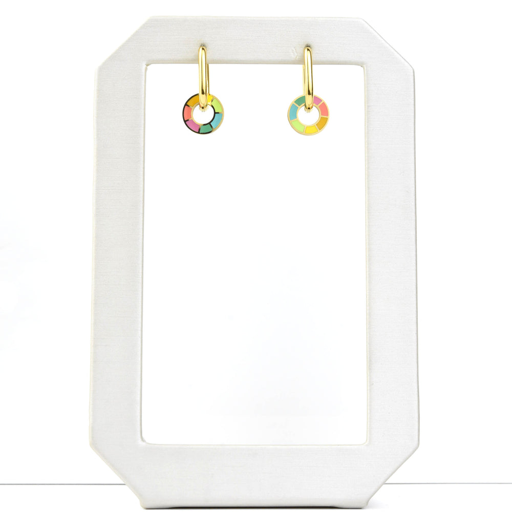 Neon Color Wheel Huggie Hoop Charms - Goldmakers Fine Jewelry