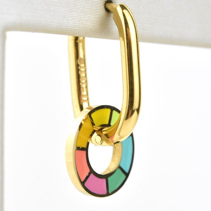 Neon Color Wheel Huggie Hoop Charms - Goldmakers Fine Jewelry