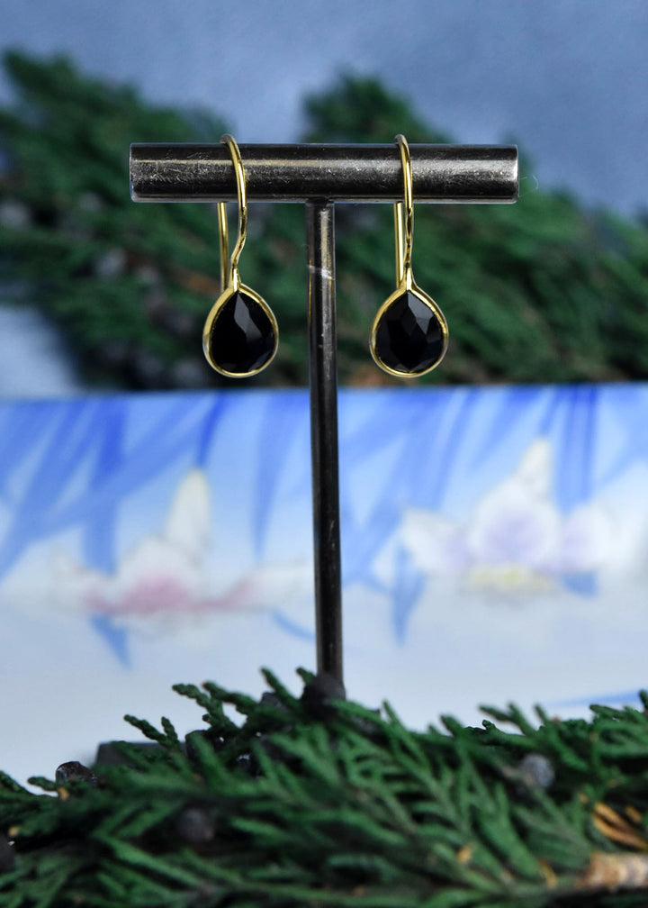 Nosara Droplet Earrings in Black Onyx - Goldmakers Fine Jewelry