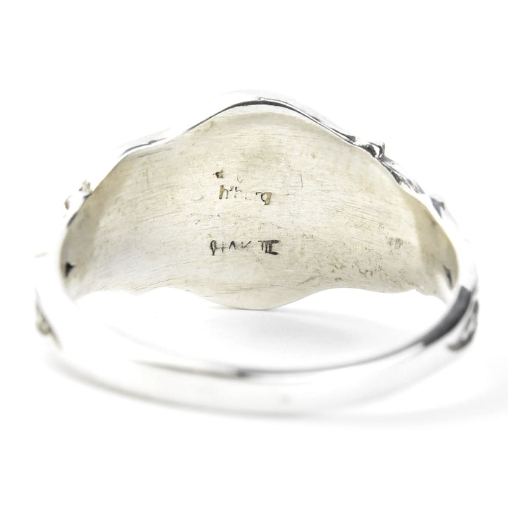Nouveau Scroll Signet Ring in Sterling Silver