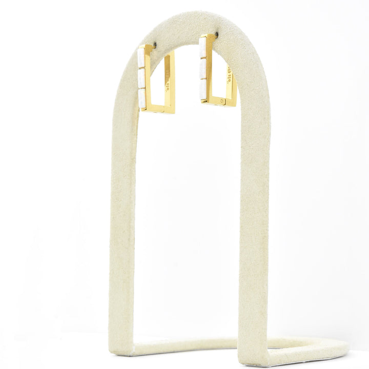 Oblong Opal Trio Huggie Hoops