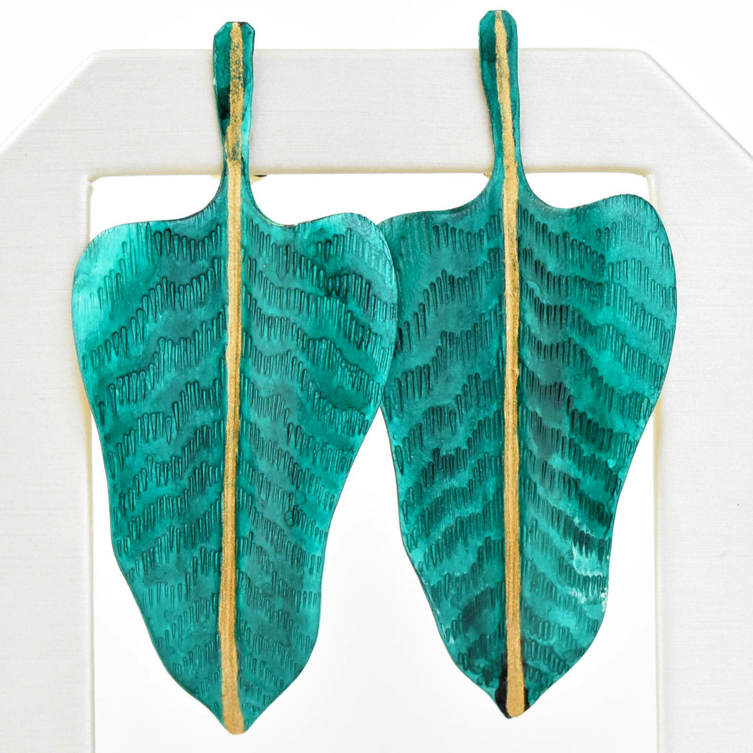 Ocean Anthurium Earrings - Goldmakers Fine Jewelry