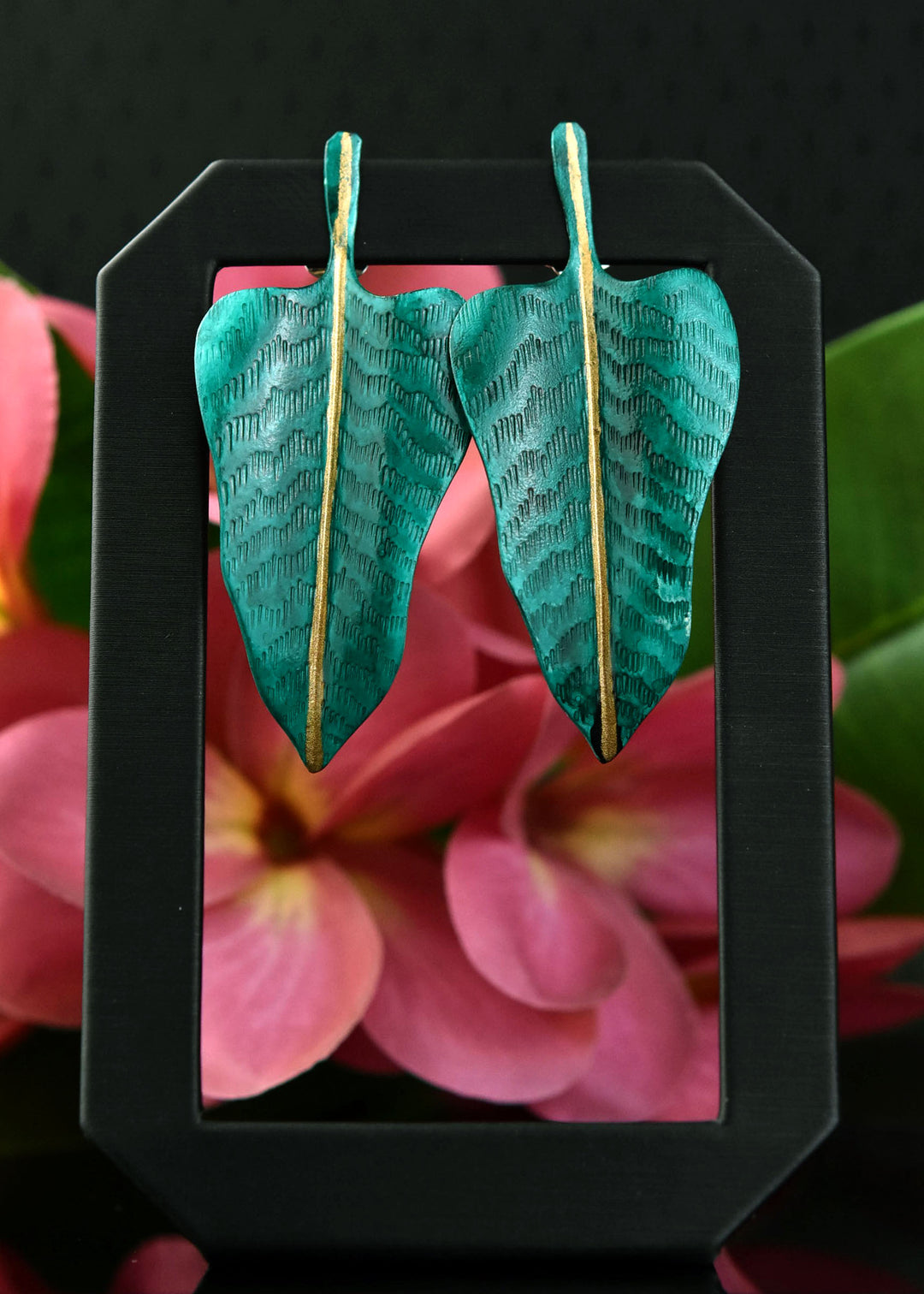 Ocean Anthurium Earrings - Goldmakers Fine Jewelry