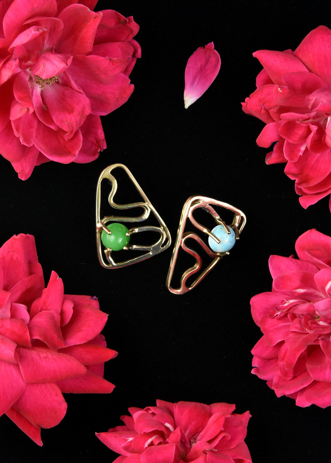 Oceanic Earrings in Pine and Sky - Goldmakers Fine Jewelry