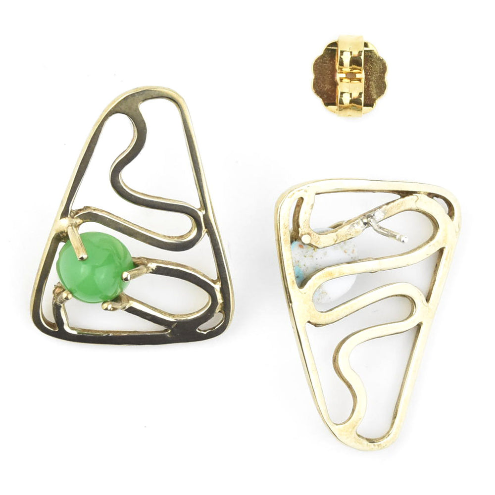 Oceanic Earrings in Pine and Sky - Goldmakers Fine Jewelry