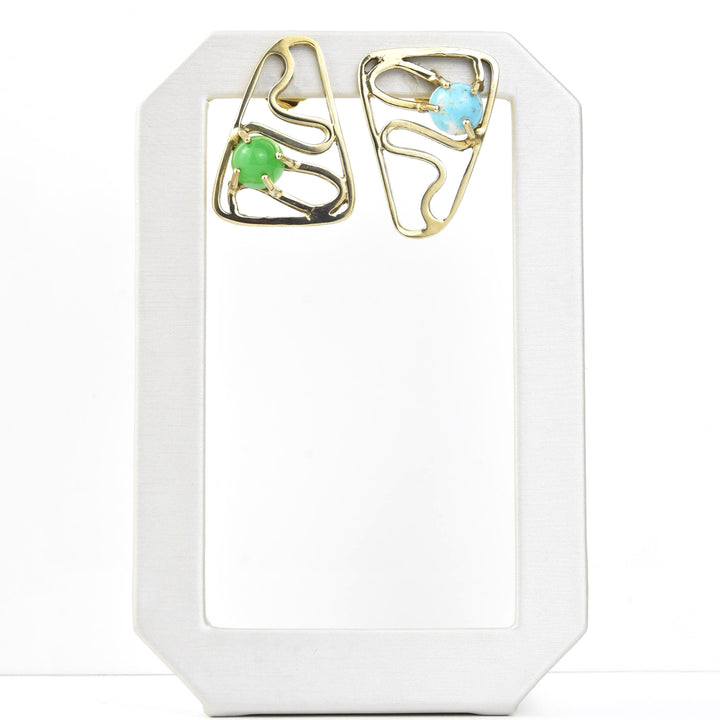Oceanic Earrings in Pine and Sky - Goldmakers Fine Jewelry