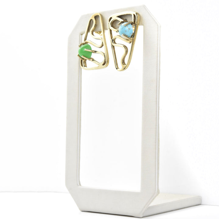 Oceanic Earrings in Pine and Sky - Goldmakers Fine Jewelry