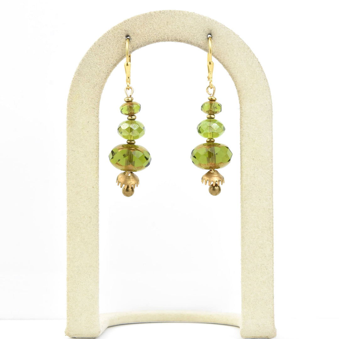 Mod Olive Green & Brass Drops