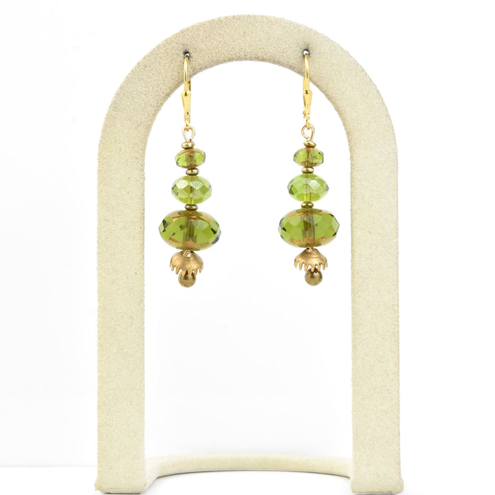 Mod Olive Green & Brass Drops