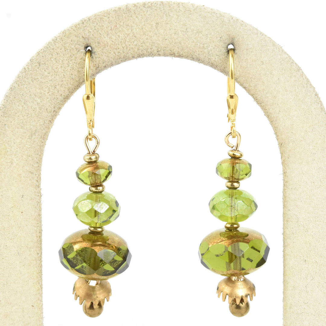 Mod Olive Green & Brass Drops