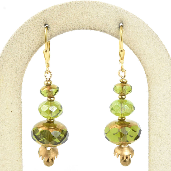 Mod Olive Green & Brass Drops
