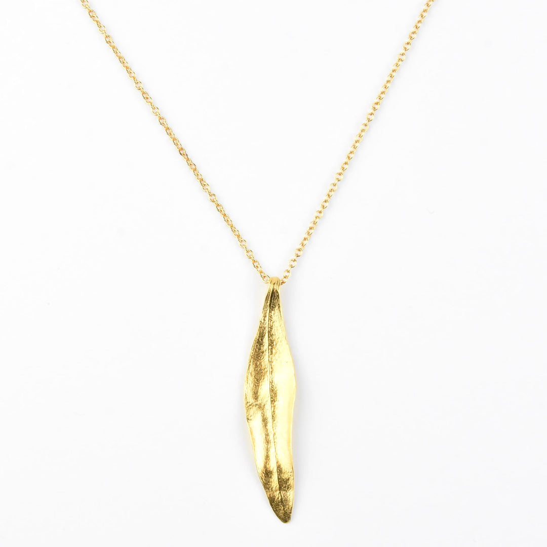 Olive Leaf Necklace in Gold Vermeil