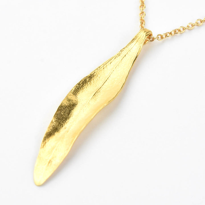 Olive Leaf Necklace in Gold Vermeil