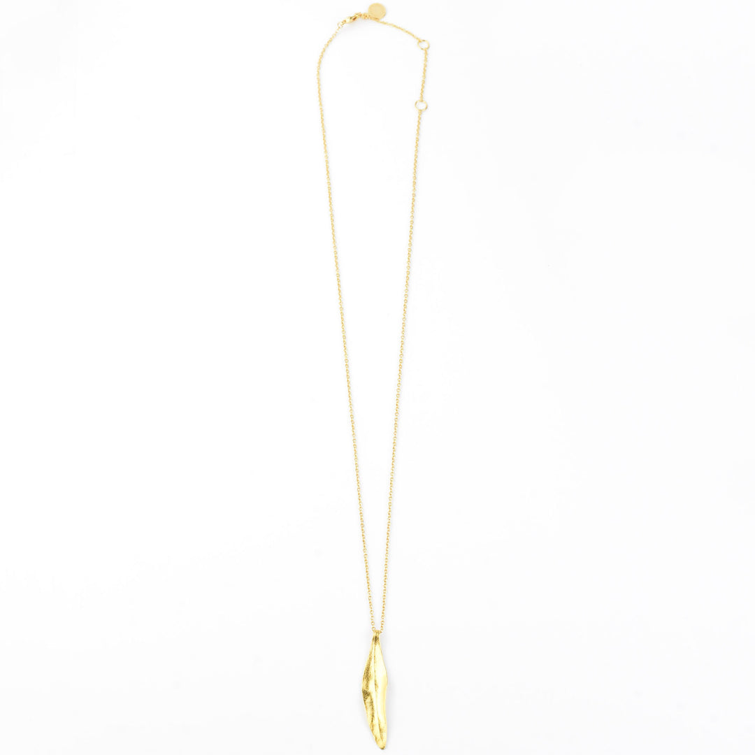Olive Leaf Necklace in Gold Vermeil