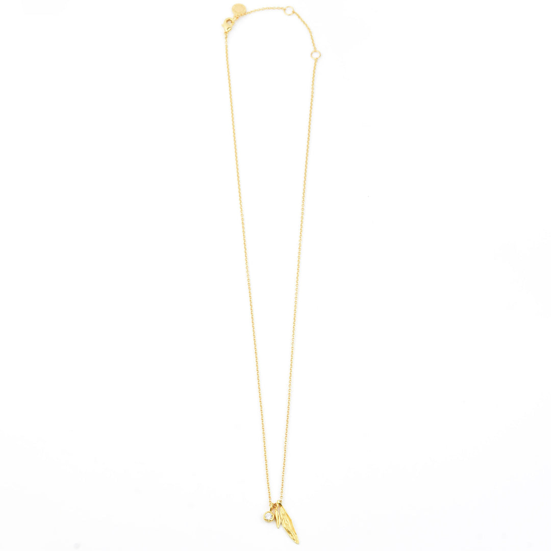 Olive Solitaire Pod Necklace - Goldmakers Fine Jewelry