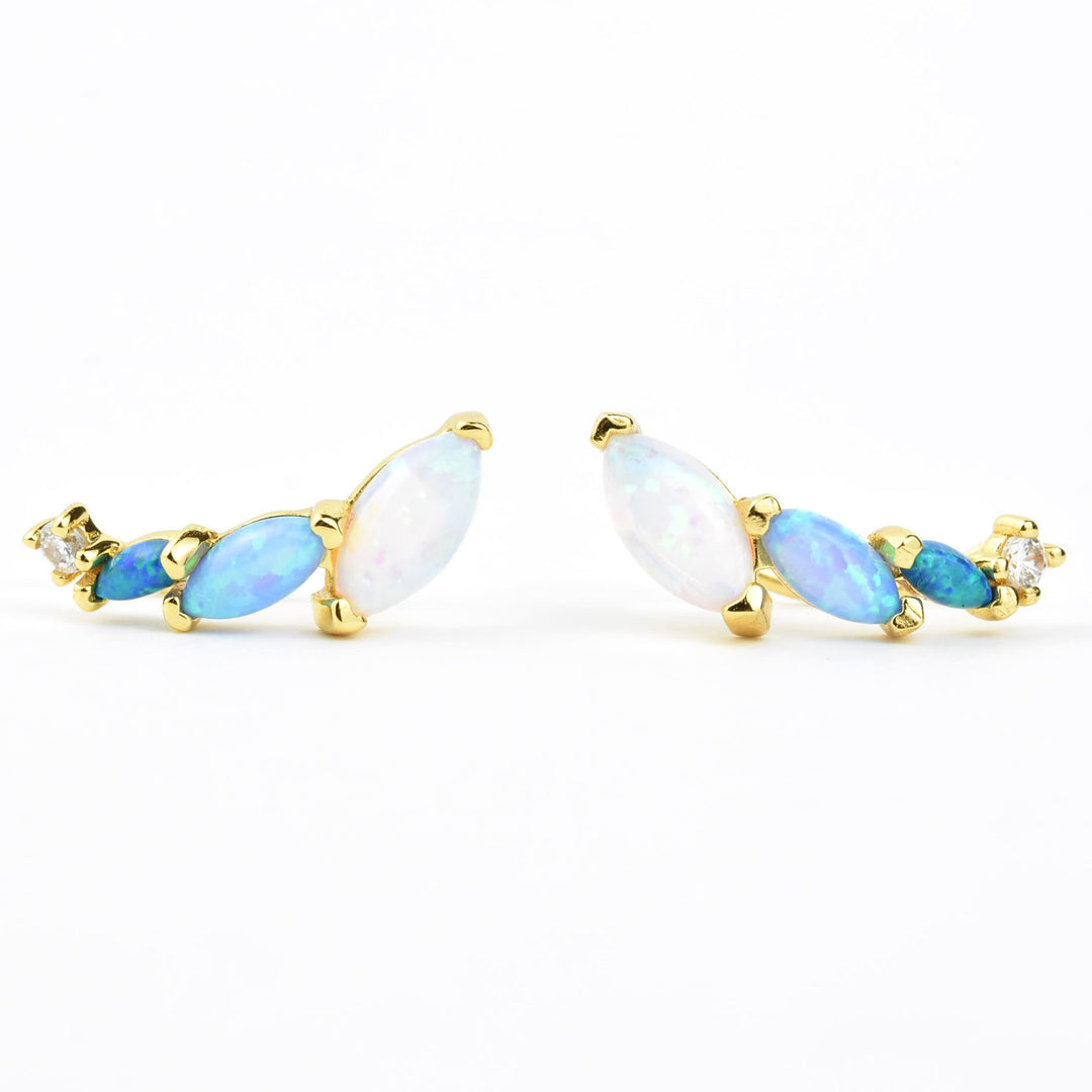 Blue Opal Ombre Wing Climbers - Goldmakers Fine Jewelry
