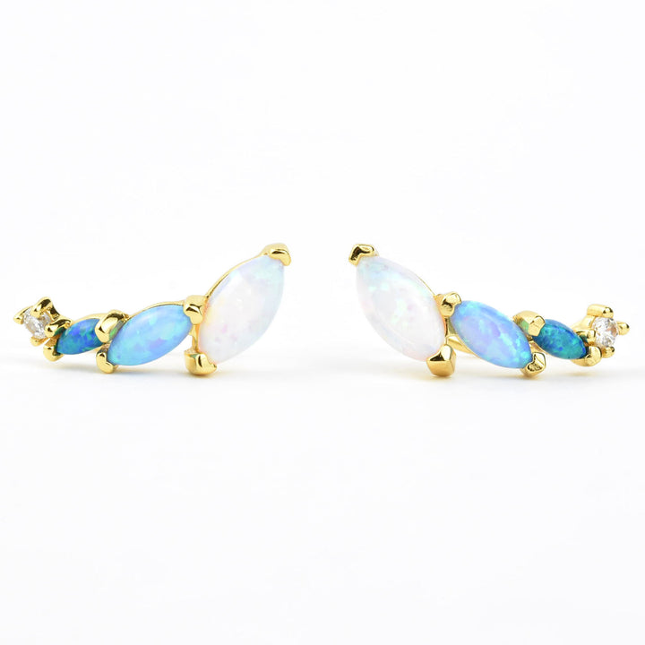 Blue Opal Ombre Wing Climbers - Goldmakers Fine Jewelry