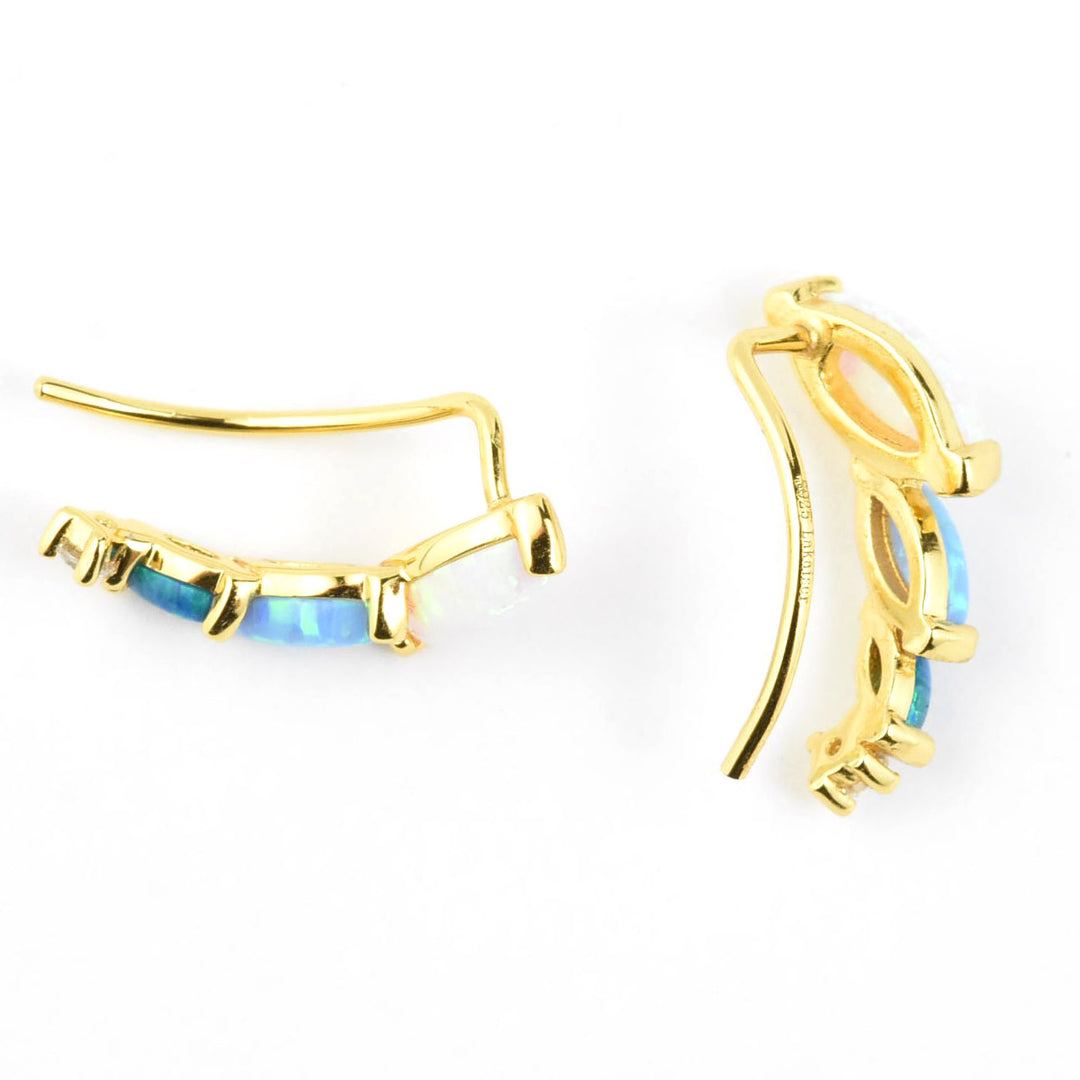 Blue Opal Ombre Wing Climbers - Goldmakers Fine Jewelry