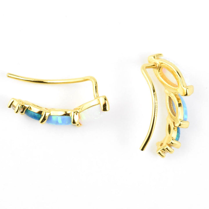 Blue Opal Ombre Wing Climbers - Goldmakers Fine Jewelry