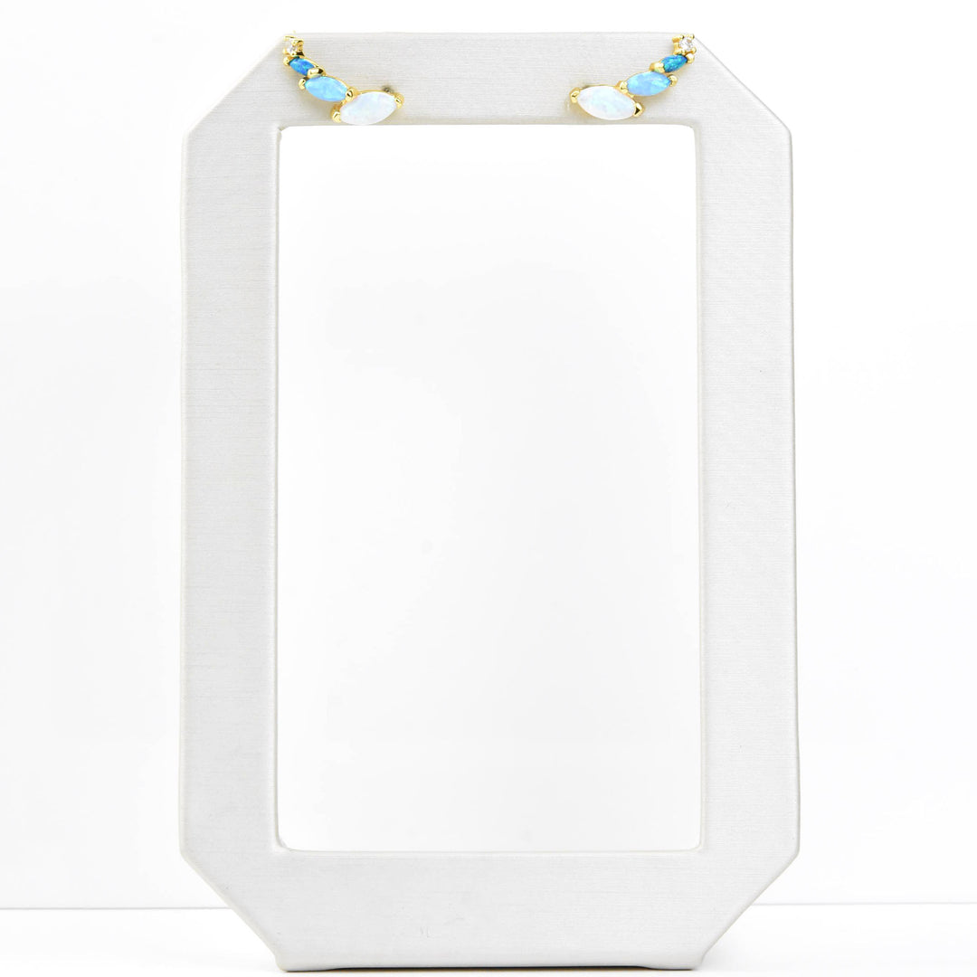 Blue Opal Ombre Wing Climbers - Goldmakers Fine Jewelry