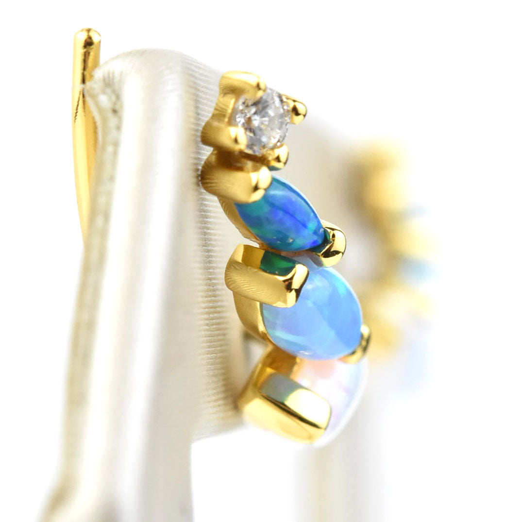 Blue Opal Ombre Wing Climbers - Goldmakers Fine Jewelry