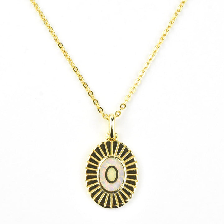 Opal Inlay Art Deco Necklace