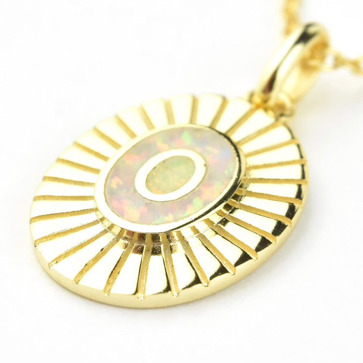 Opal Inlay Art Deco Necklace