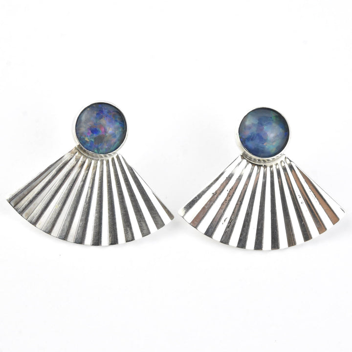 Retro Silver Fan Earrings