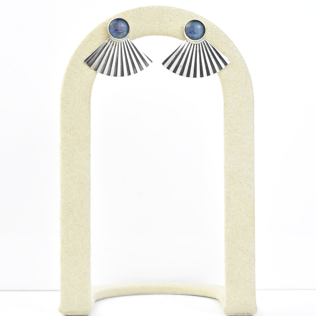 Retro Silver Fan Earrings