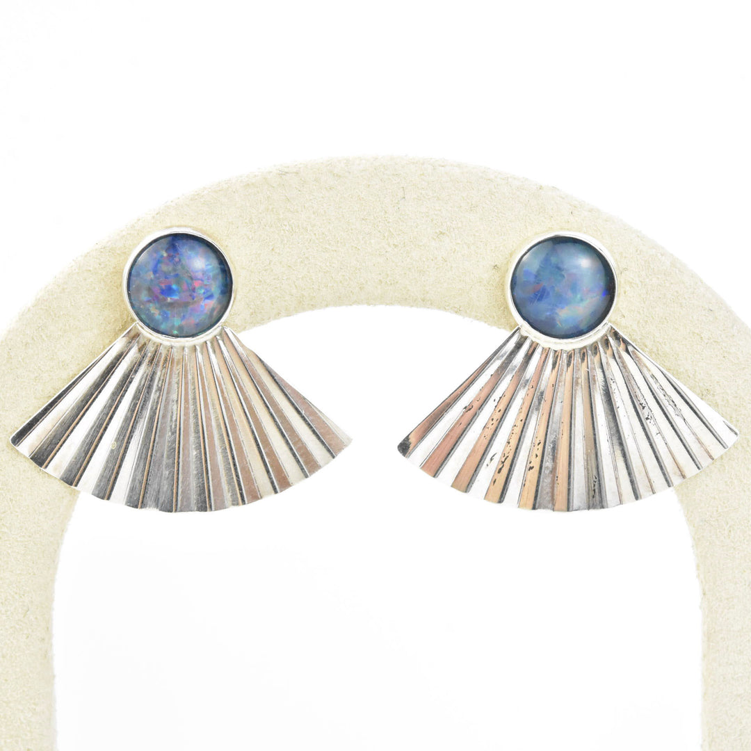 Retro Silver Fan Earrings