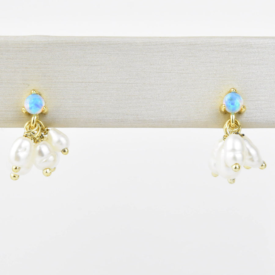Opal and Pearl Dangles - Goldmakers Fine Jewelry