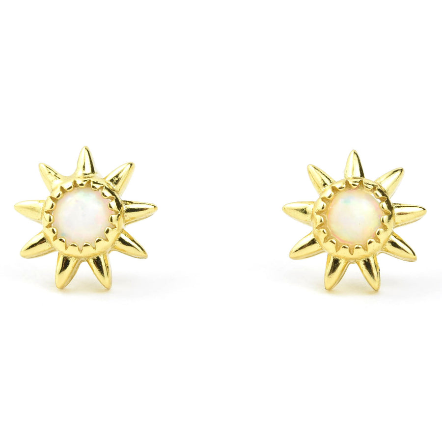 Opal Starburst Studs - Goldmakers Fine Jewelry
