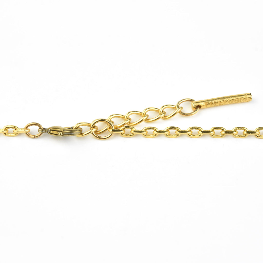 Open Moon Necklace with Crystals