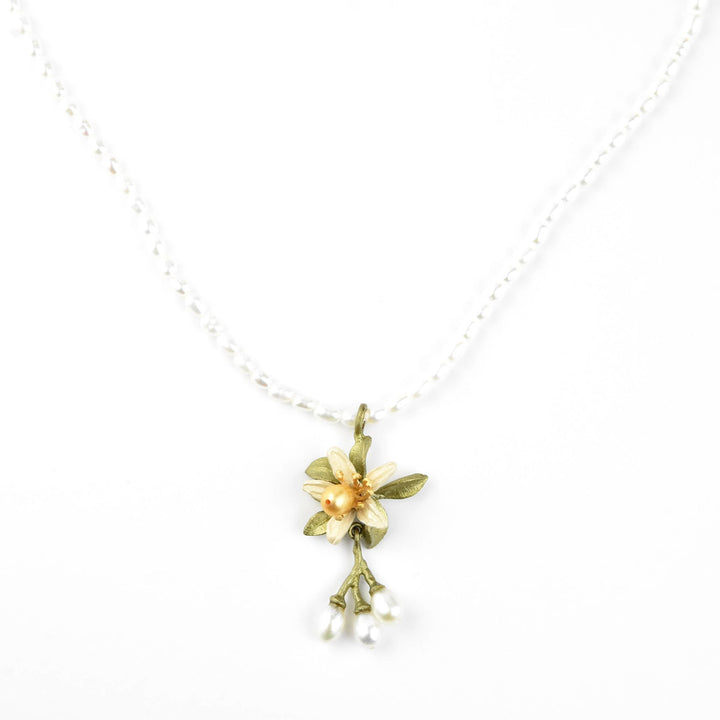 Orange Blossom and Pearl Necklace