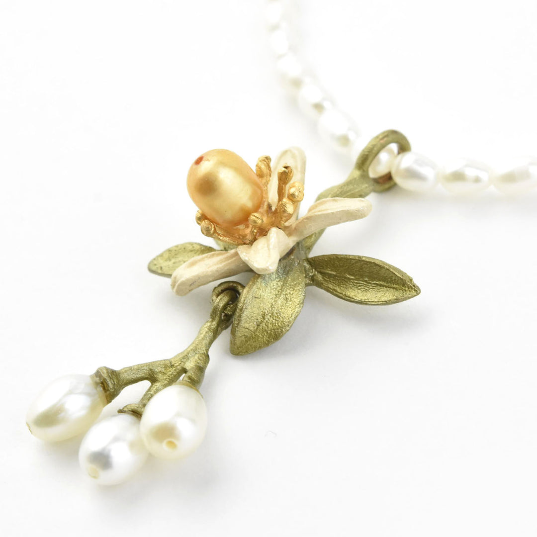 Orange Blossom and Pearl Necklace