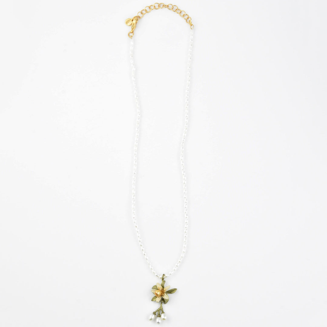 Orange Blossom and Pearl Necklace