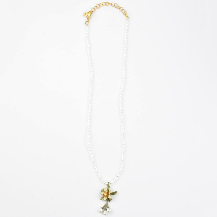Orange Blossom and Pearl Necklace