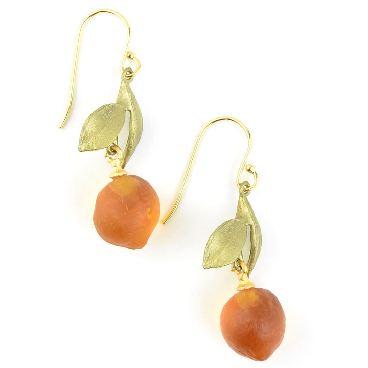 Glass Orange Earrings - Goldmakers Fine Jewelry