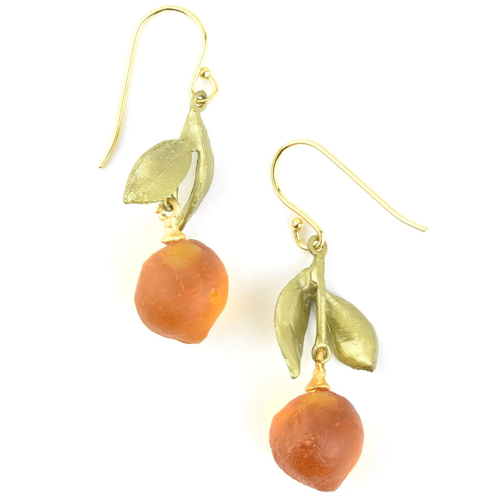 Glass Orange Earrings - Goldmakers Fine Jewelry