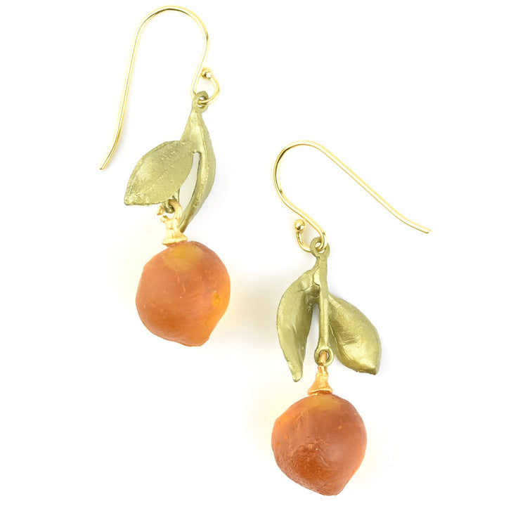 Glass Orange Earrings - Goldmakers Fine Jewelry