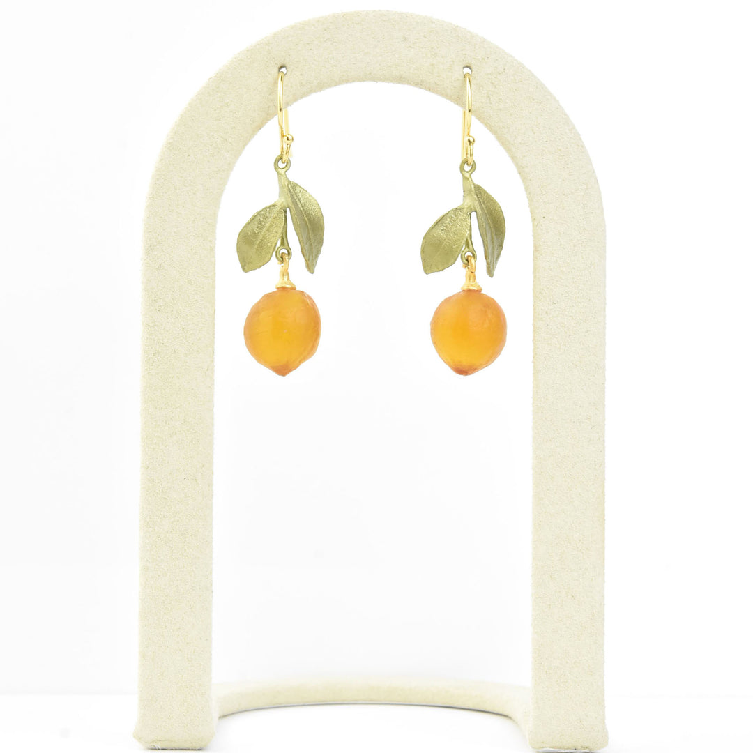 Glass Orange Earrings - Goldmakers Fine Jewelry